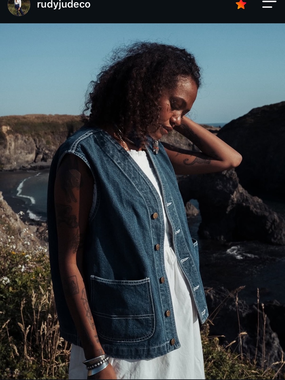 Rudy Jude Denim Roper Vest.